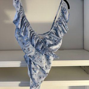 LoveShackFancy One Piece Size 6 with scarf belt tie